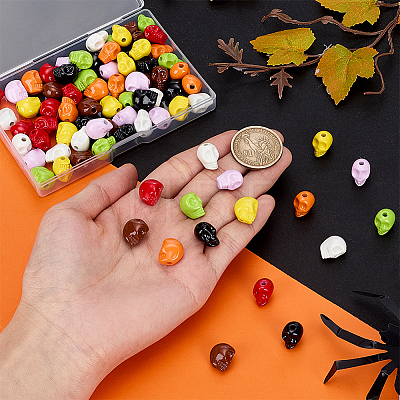 80Pcs 8 Colors Baking Paint Acrylic Beads SACR-PH0002-37-1