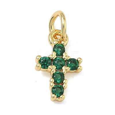 Brass Micro Pave Cubic Zirconia Pendants KK-A293-20G-05-1