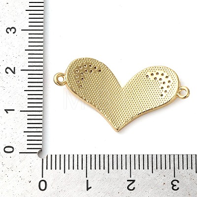 Rack Plating Brass Micro Pave Clear Cubic Zirconia Heart Links Connector Charms KK-K385-087G-1