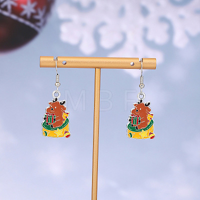 Christmas Theme Alloy Enamel Dangle Earrings FS-WGBB05F-12-1