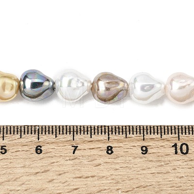 Electroplated Glass Shell Pearl Beads Strands BSHE-B009-D02-01-1