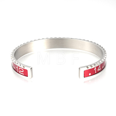 304 Stainless Steel Cuff Bangles BJEW-Q684-11A-1
