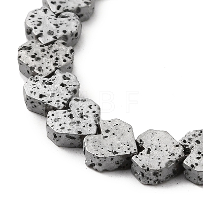 Electroplated Natural Lava Rock Beads Strands G-Q1009-G01-01C-1