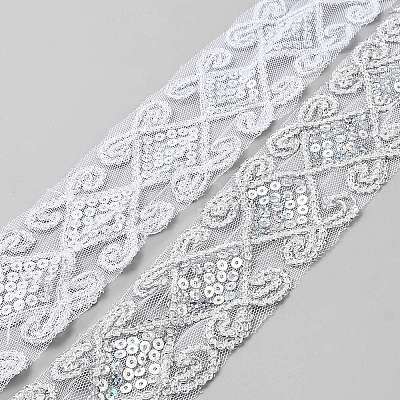 10 Yards Sparkle Polyester Rhombus Lace Trim OCOR-WH20022-025B-1