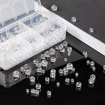 340Pcs 4 Sizes Natural Grade A Quartz Crystal Beads Strands G-LS0001-29-1
