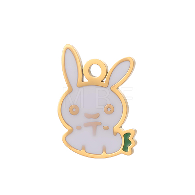 304 Stainless Steel Enamel Pendants STAS-OY006-46G-1