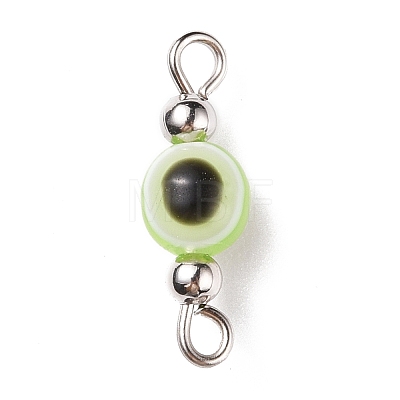 Evil Eye Resin Connector Charms PALLOY-JF01474-1