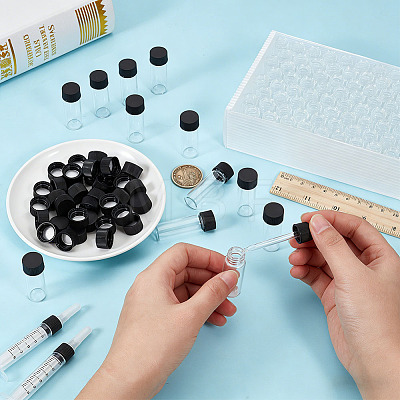 Glass Screw Top Bead Storage Tubes CON-WH0001-88-1