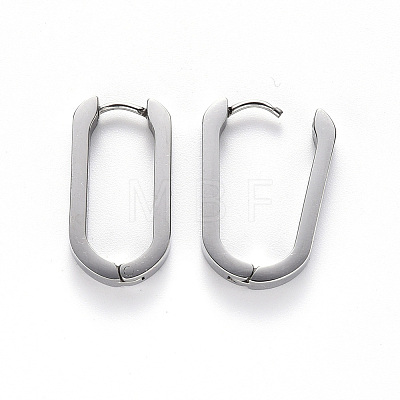 Non-Tarnish 304 Stainless Steel Huggie Hoop Earrings X-STAS-S103-21P-1