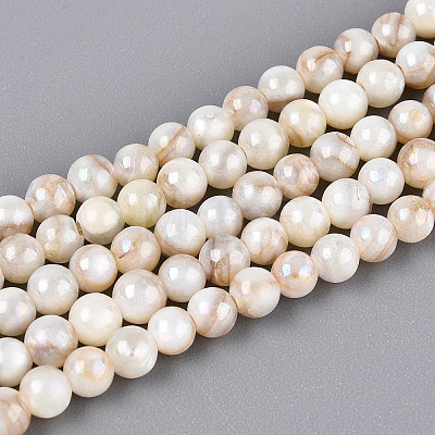 AB Color Natural Freshwater Shell Beads Strands BSHE-T014-40C-1
