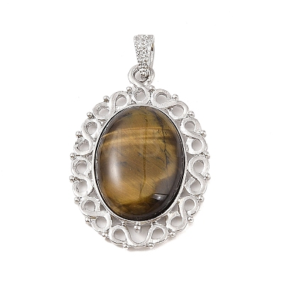 Natural Tiger Eye Pendants G-A226-03P-04-1