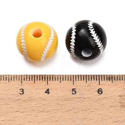 Sports Opaque Acrylic Beads MACR-C043-02-1