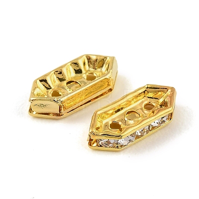 Brass Crystal Rhinestone Spacer Bars RB-T019-01B-G-1