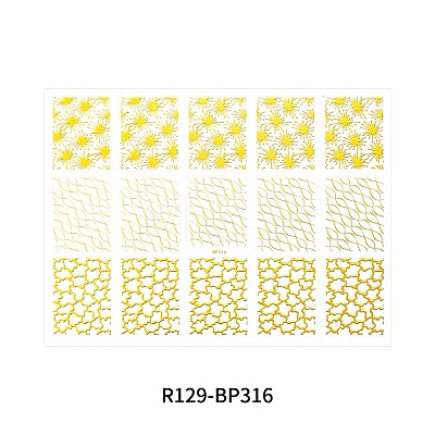 Gold Stamping Nail Art Stickers MRMJ-R129-BP316-1