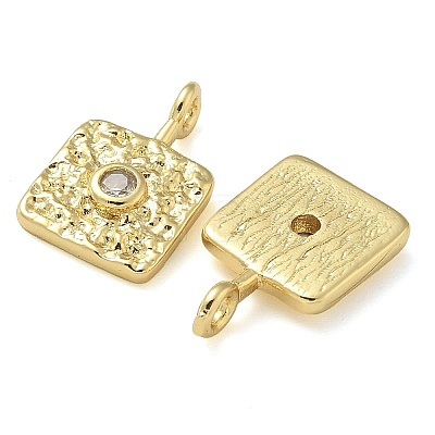 Rack Plating Brass Cubic Zirconia Pendants KK-K392-05G-1