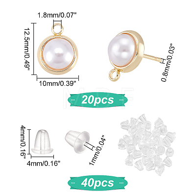 20Pcs Brass Stud Earring Findings KK-DC0001-26-1