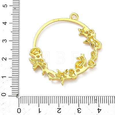 Ocean Theme Alloy Open Back Bezel Pendants PALLOY-F321-03B-G-1