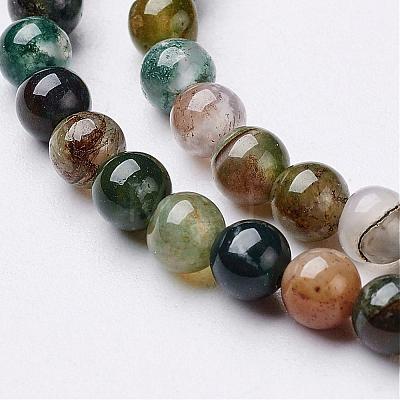 Natural Indian Agate Beads Strands GSR4mmC002-1