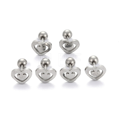 Tarnish Resistant 201 Stainless Steel Barbell Cartilage Earrings EJEW-R147-34-1