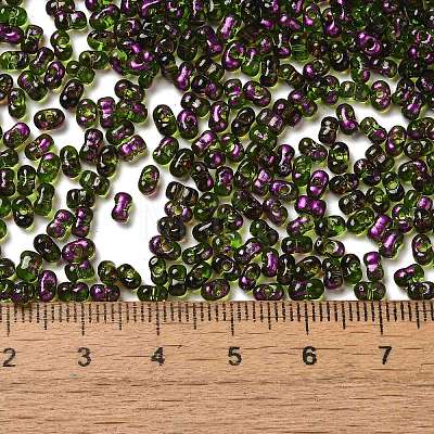 Spray Painted Glass Seed Beads SEED-F005-07A-03-1