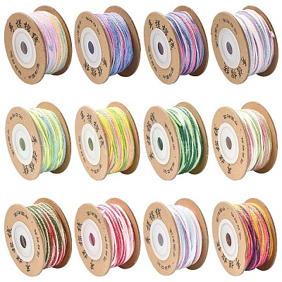 4 Rolls 4 Colors Segment Dyed Macrame Cotton Cord OCOR-YW0001-27B-1