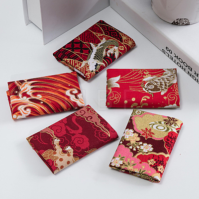 Qilin Pattern Cotton Fabric DIY-WH0579-97A-1