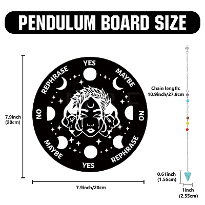 1Pc Chakra Gemstones Dowsing Pendulum Pendants FIND-CN0001-15H-1