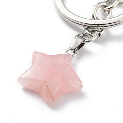 Natural Rose Quartz Keychain KEYC-M022-02A-1