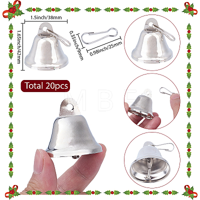 20Pcs Iron Bell Pendant Decoration AJEW-SC0031-29B-1