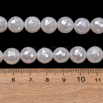 Electroplated Natural Agate Beads Strands G-B191-A07-10mm-20-1