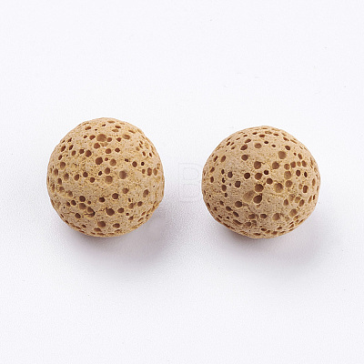 Unwaxed Natural Lava Rock Beads G-I190-14mm-B06-1