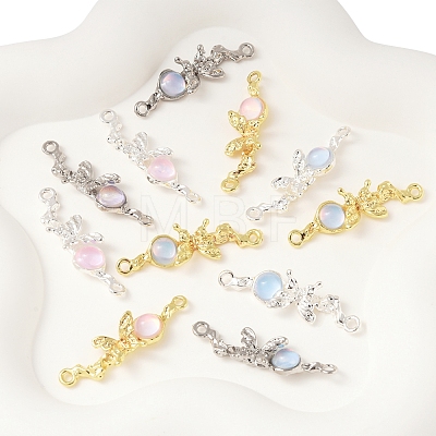 12Pcs 6 Colors Alloy & Glass Butterfly Connector Charms FIND-FS0004-08-1