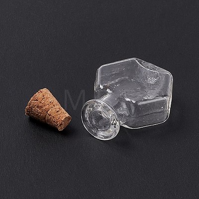 Hexagon Dollhouse Miniature Glass Cork Bottles Ornament AJEW-F058-01A-1