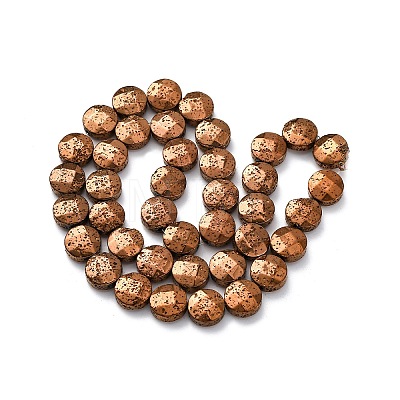 Electroplated Natural Lava Rock Beads Strands G-A256-F01-01D-1