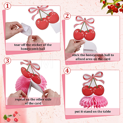 2 Bags 2 Styles Paper Cherry Hanging Banners AJEW-ME0003-93-1