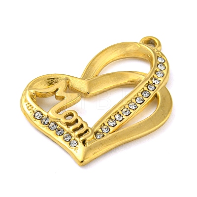 Ion Plating(IP) Real 18K Gold Plated 304 Stainless Steel Rhinestone Pendants STAS-P341-10G-01-1