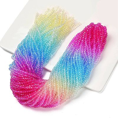 Transparent Painted Glass Beads Strands LS-DGLA-A034-T4mm-A14-1