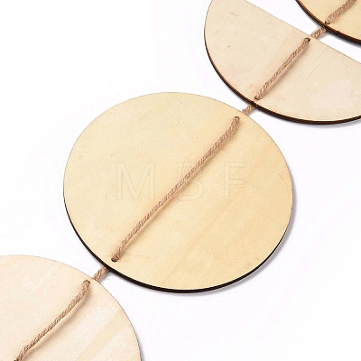 Moon Phase Wood Hanging Wall Decorations HJEW-XCP0001-14B-1