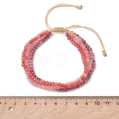Adjustable Dyed Natural Malaysia Jade Beaded Multi-strand Bracelets for Women Men BJEW-JB13577-02-1