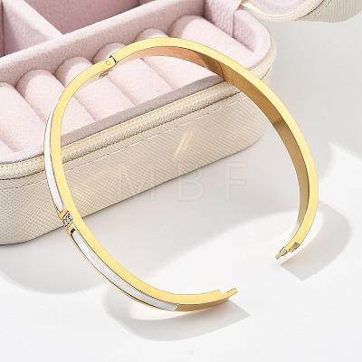 304 Stainless Steel Rhinestone Bangles for Women BJEW-Z092-07G-1