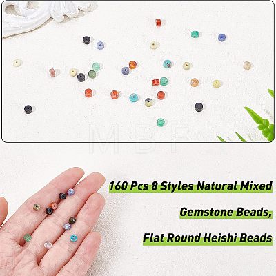 160Pcs 8 Style Natural Mixed Gemstone Beads G-NB0002-97-1