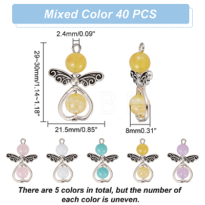   40Pcs Imitation Gemstone Acrylic Pendants FIND-PH0008-11-1