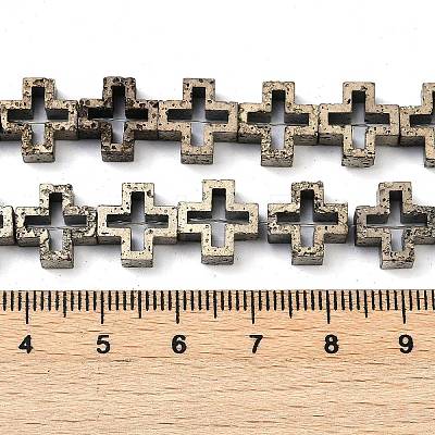 Electroplated Natural Lava Rock Beads Strands G-K388-02G-1