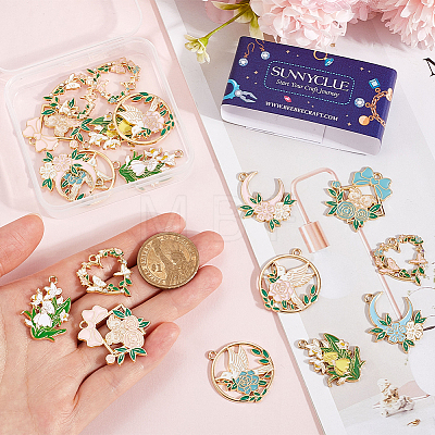 20Pcs 10 Styles Alloy Enamel Pendants FIND-SC0012-31-1