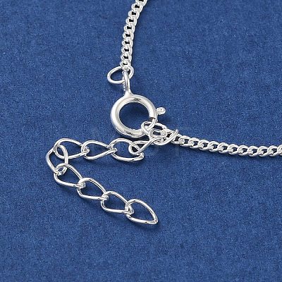 925 Sterling Silver Curb Chain Bracelets for Women BJEW-E101-01S-10-1