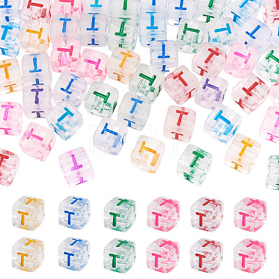 50Pcs Acrylic European Beads MACR-TADJ0001-13T-1