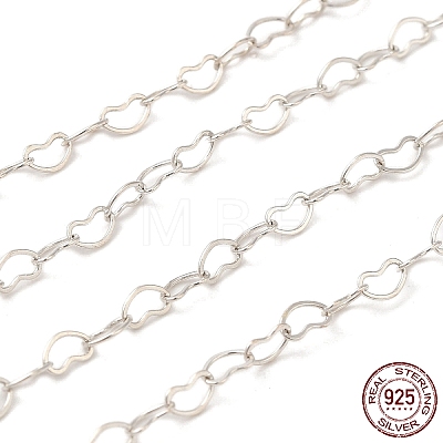 925 Sterling Silver Heart Link Chain STER-G037-07S-1