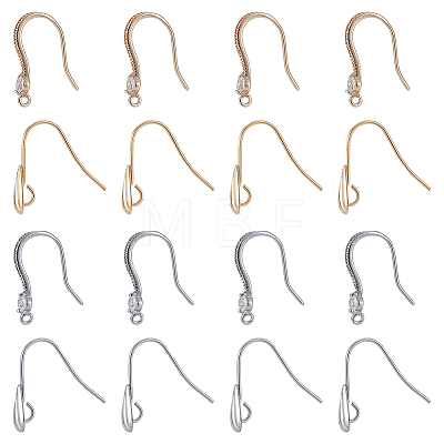   16Pcs 4 Style Brass Ear Hooks KK-PH0009-29-1