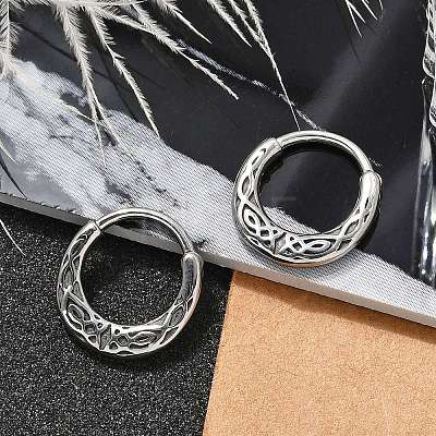 316 Surgical Stainless Steel Hoop Earrings EJEW-G416-36AS-1