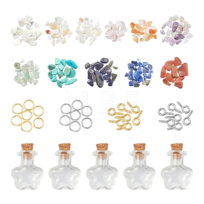 Gemstone Chip Beads Wish Bottle DIY Making Kits DIY-FS0002-08-1